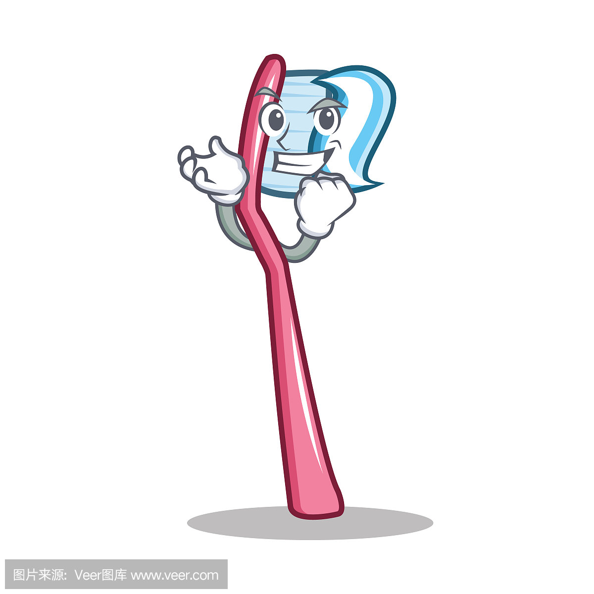 成功的牙刷人物卡通风格
