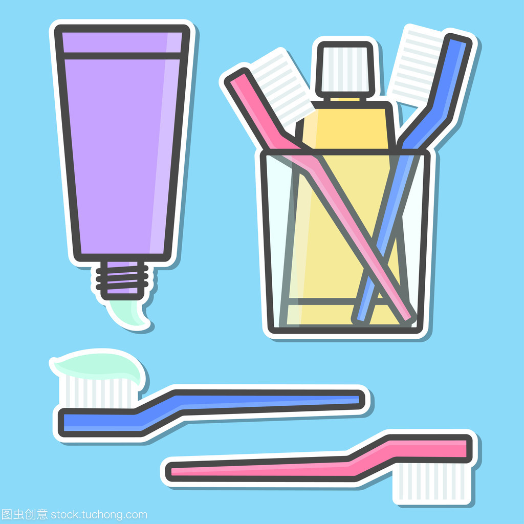 牙刷和牙膏的图标
