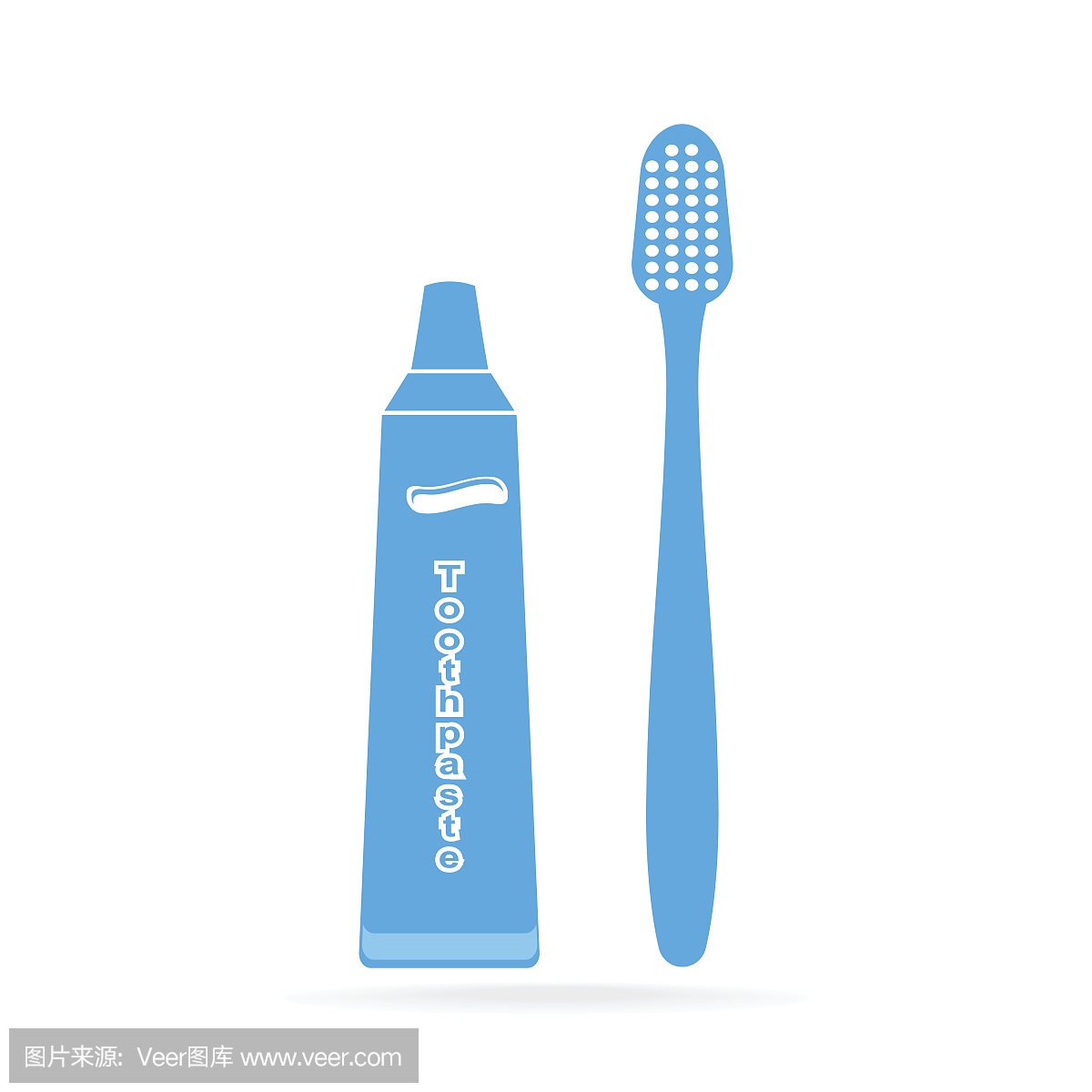 牙刷和牙膏管图标